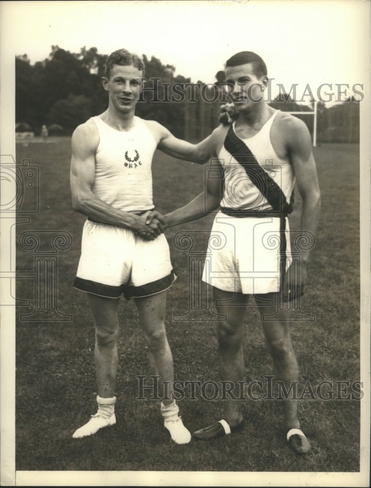 1933 Press Photo Jack Lovelok, Billy Bonthron Track &amp; Field Meet in Princeton- Historic Images