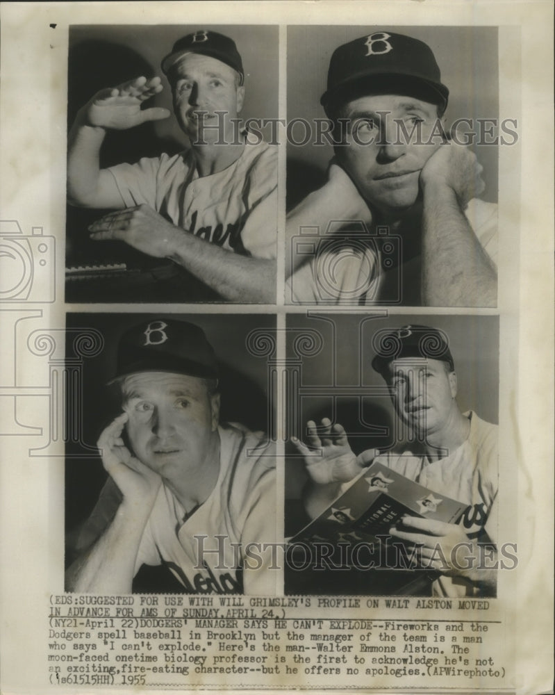 1955 Press Photo Walter Emmons Alston Brooklyn Dodgers former Biology Professor- Historic Images