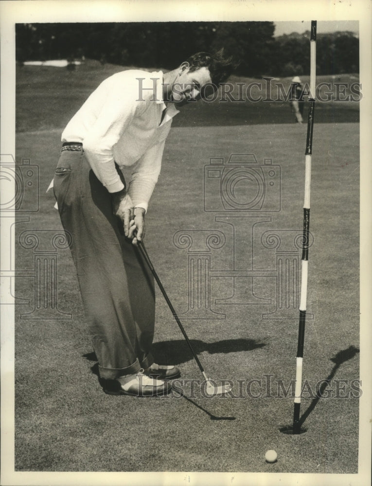 Press Photo Alvin Everett Left-Hander in National Open Golf Championship.- Historic Images