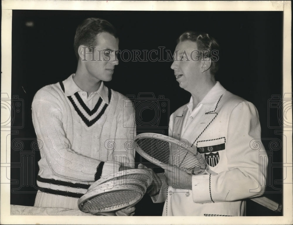 1941 Press Photo Frank Kovacs after defeating Donald Budge at Madison Square- Historic Images