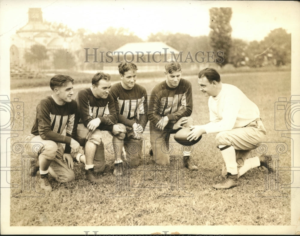 1953 Press Photo Coach Jim Crowley, Frank Mc Dermott, Andy Pavlicovic,- Historic Images