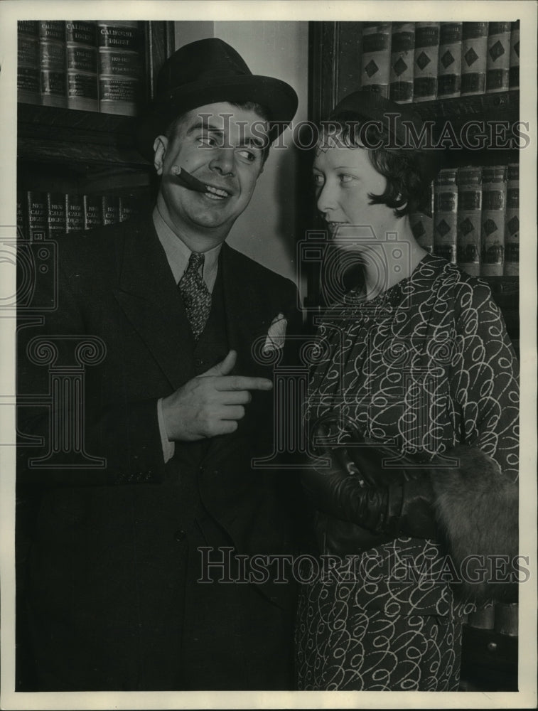 1934 Press Photo Comedian Ken Murray & Florence Forman at LA divorce court