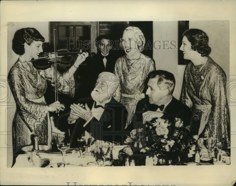 1935 Press Photo Dr. Adolph Lorenz, Dr. Albert Lorenz at a New York night club