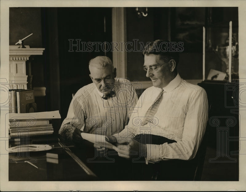 Load image into Gallery viewer, 1924 Press Photo Secretary Wilbur &amp; Rear Adm Julian Latimer in DC - sbx00725
