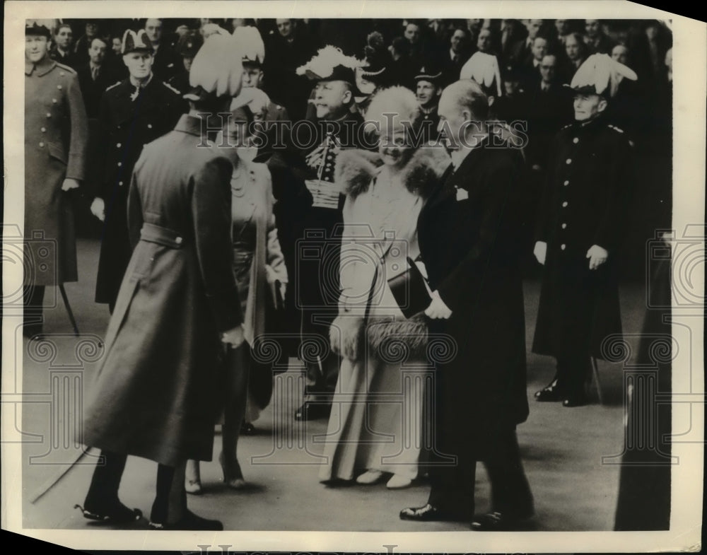 1939 Press Photo King George VI & Queen with French President LeBrun - sbx00788