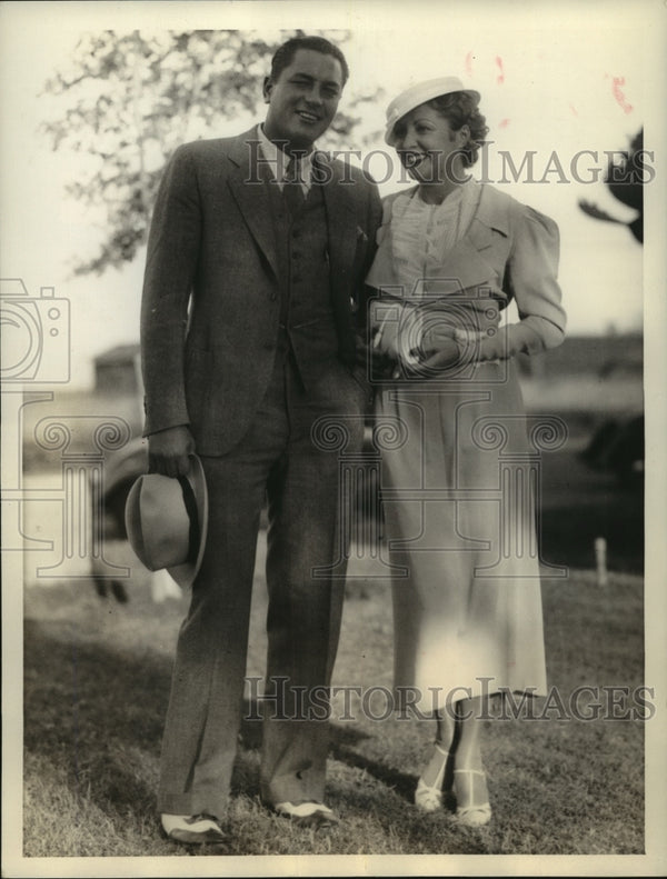 1933 Press Photo Actress Billie Dove & rancher Robert Kenaston wed ...