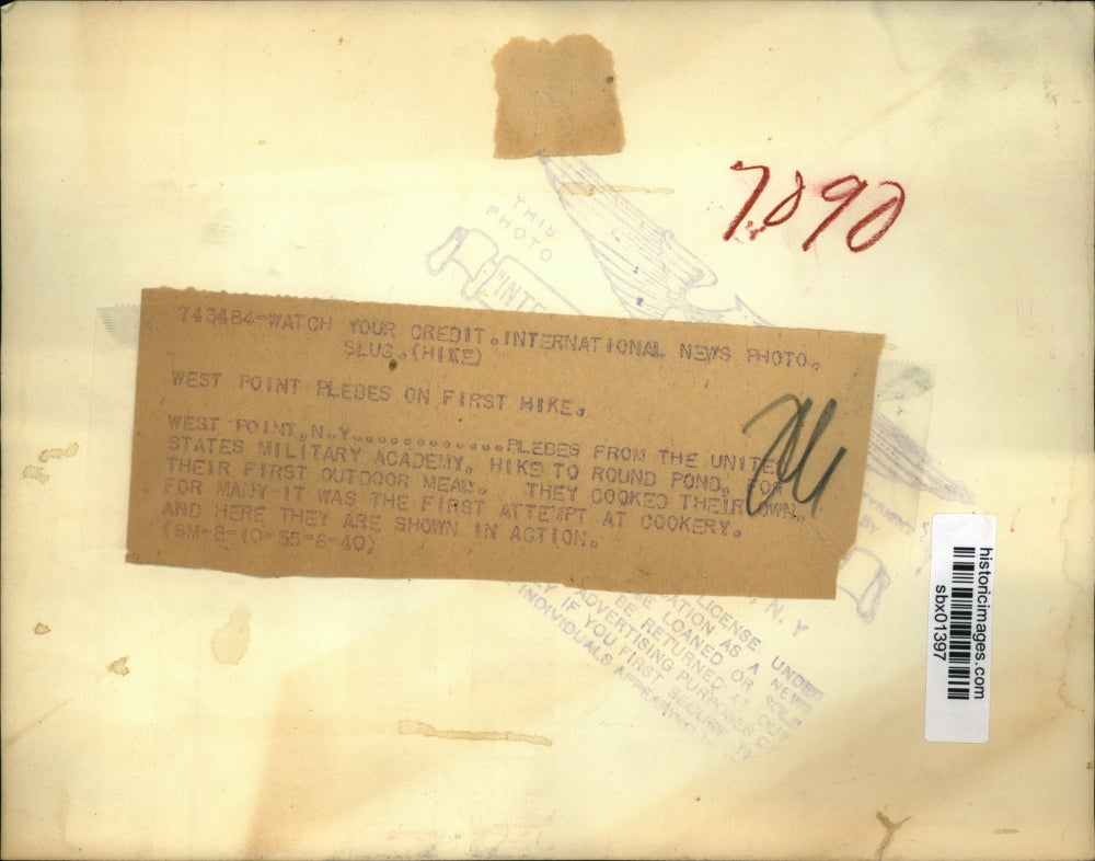 1935 Press Photo Plebes of US Military Academy West Point NY on a hike