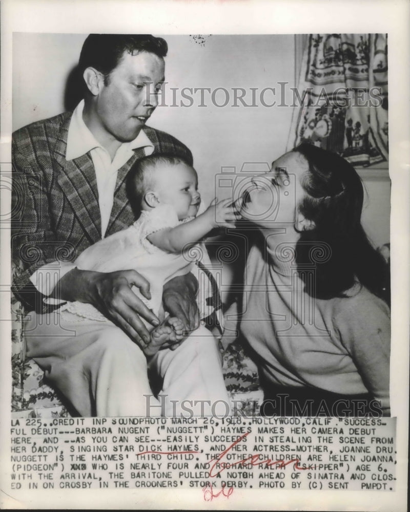 1948 Press Photo Barbara Haymes debuts with singer Dick Haymes - sbx01461