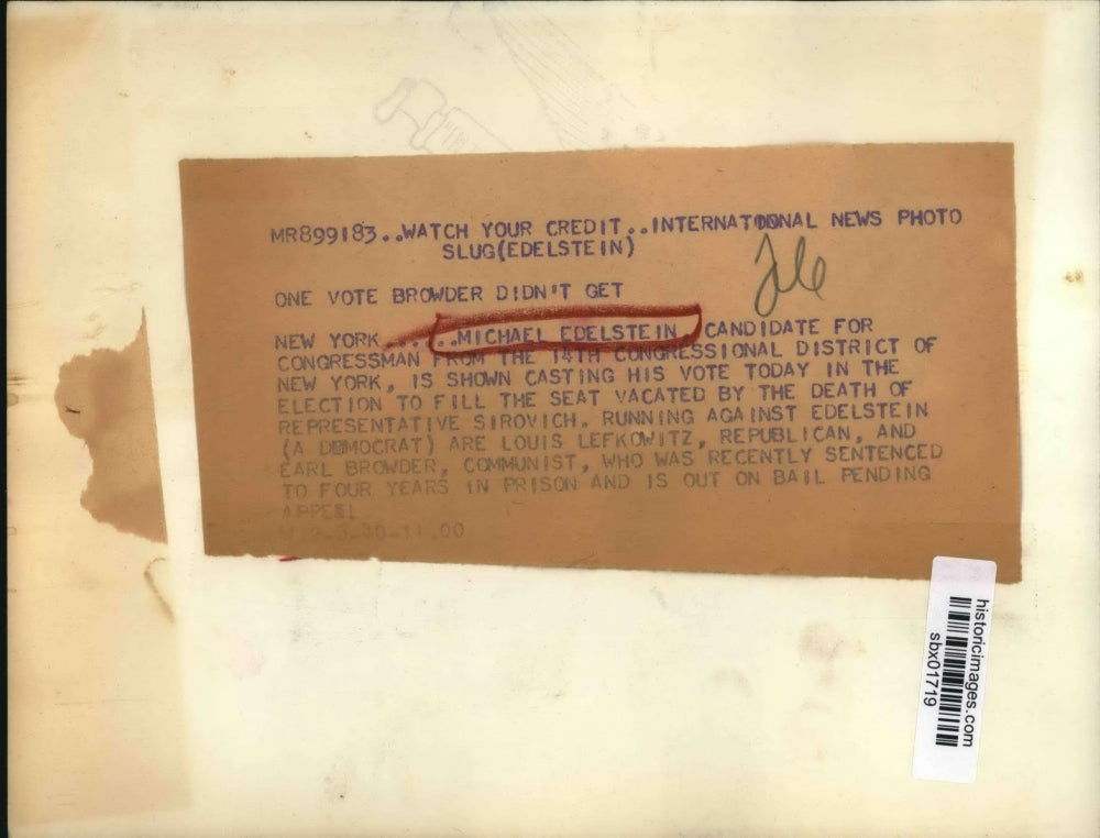 1940 Press Photo Michael Edelstein 14 District candidate for Congress in NY