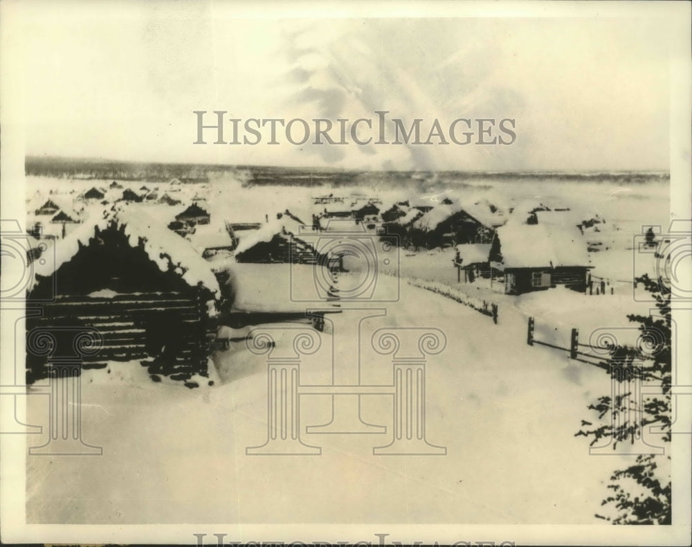 1933 Press Photo Anadyr Siberia Russia fishing village in snow covered winter
