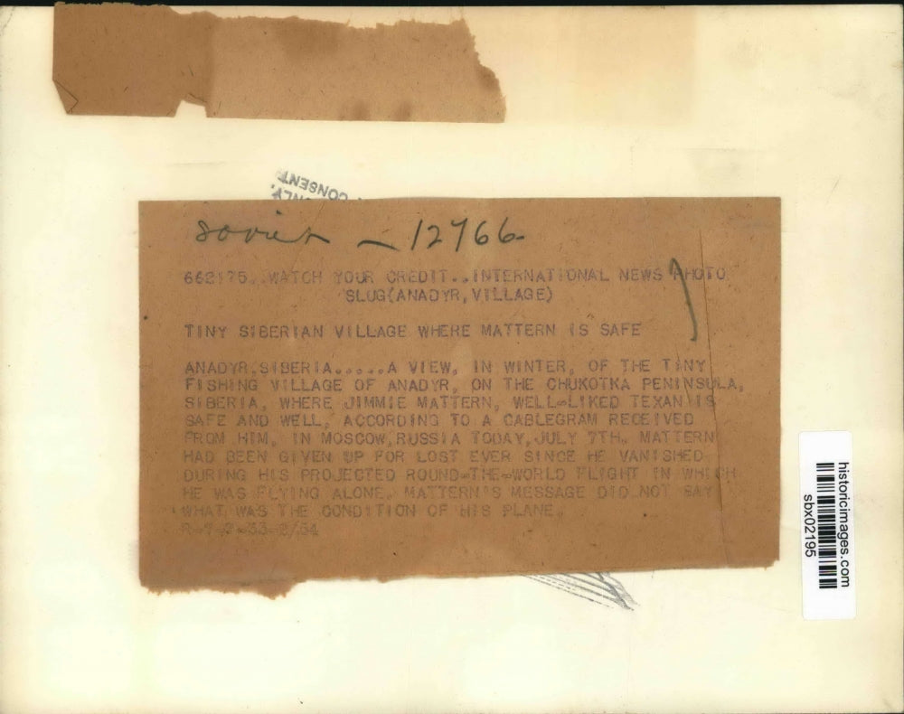 1933 Press Photo Anadyr Siberia Russia fishing village in snow covered winter