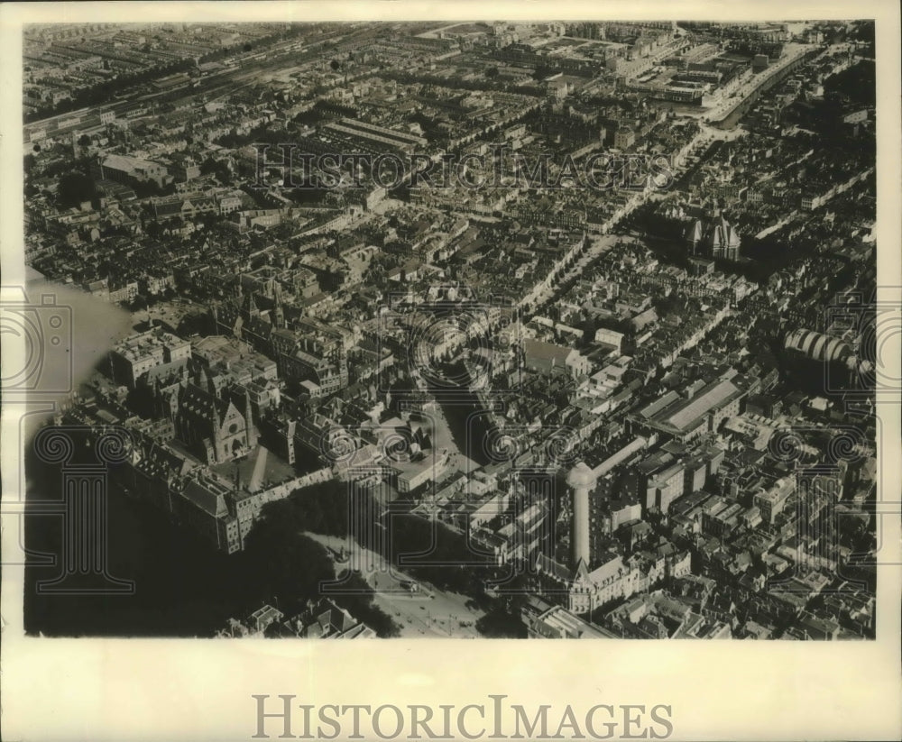 1936 Press Photo Air view of The Hague Holland from KLM Airliners - sbx02212