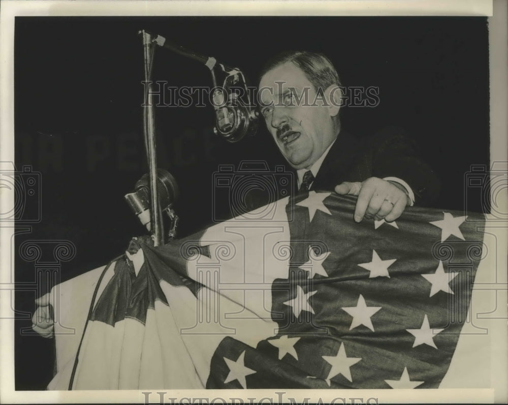 1940 Press Photo Earl Browder head of Communist Party in US at a NY rally