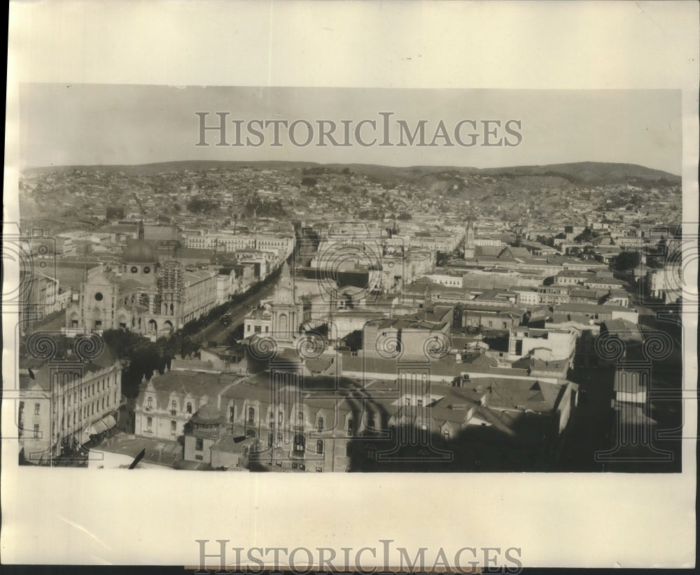1928 Press Photo Valparaiso Chile view of city President Hoover will visit