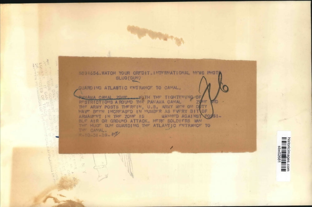 1939 Press Photo Soldiers guard Atlantic entrance to the Panama Canal