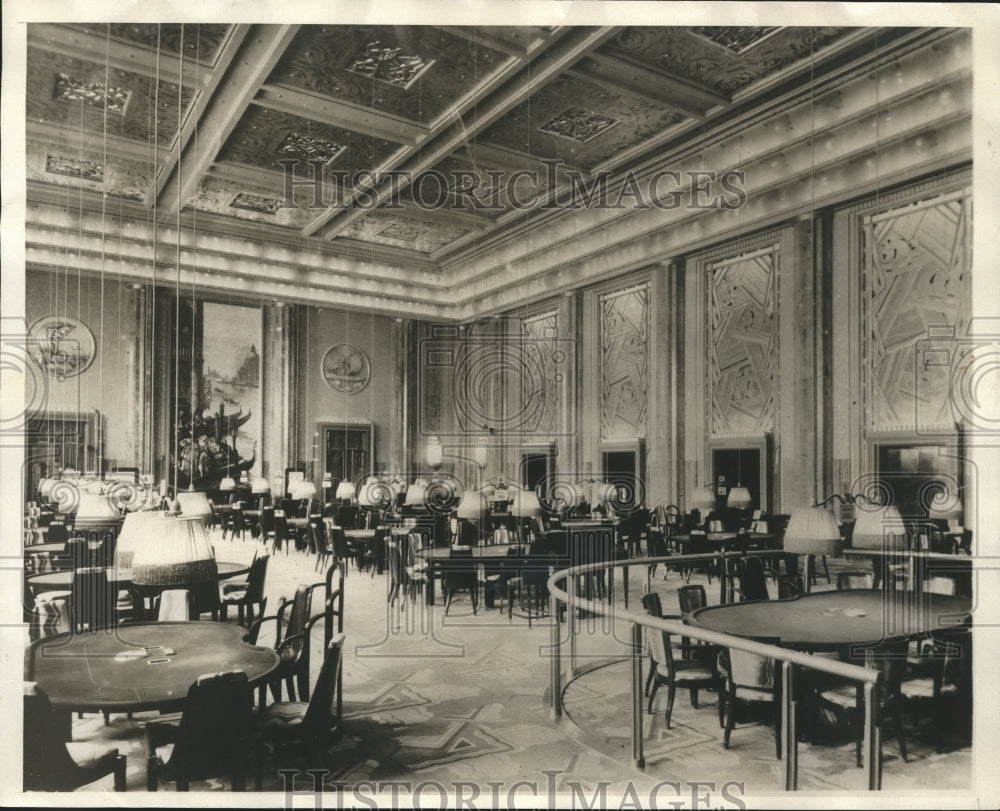 1930 Press Photo Baccarat Salon in Palais de la MÃƒÆ’Ã‚Â©diterranÃƒÆ’Ã‚Â©e in Nice, France