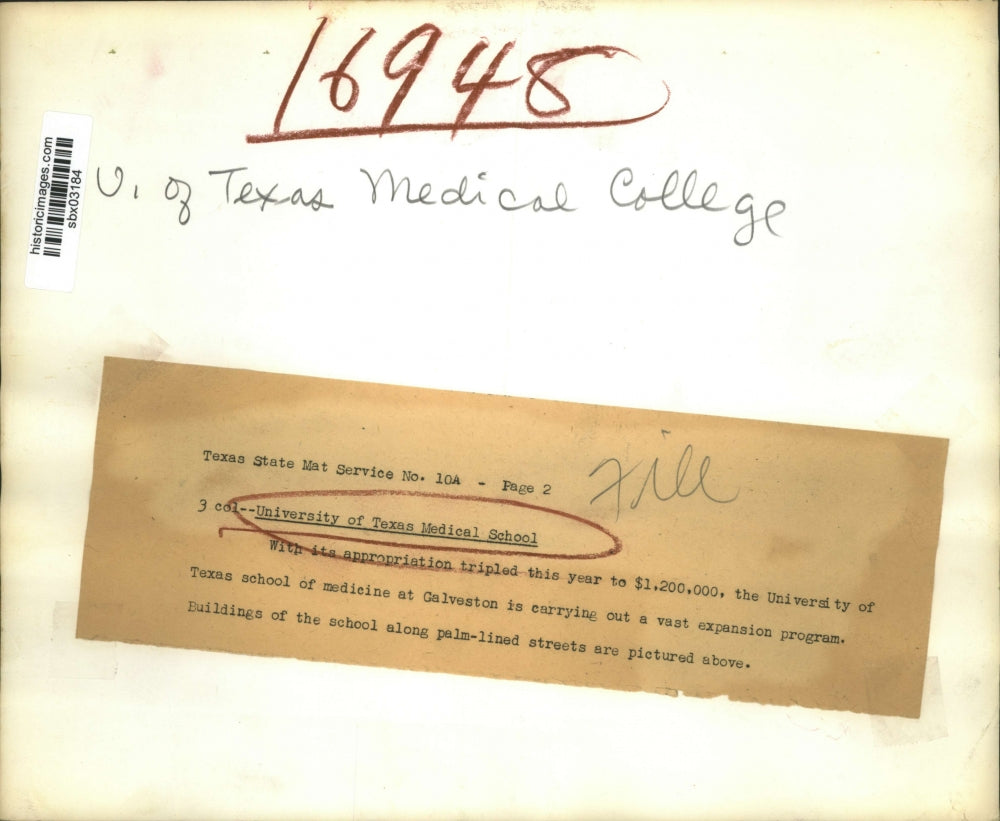 Press Photo University of Texas Medical School - sbx03184