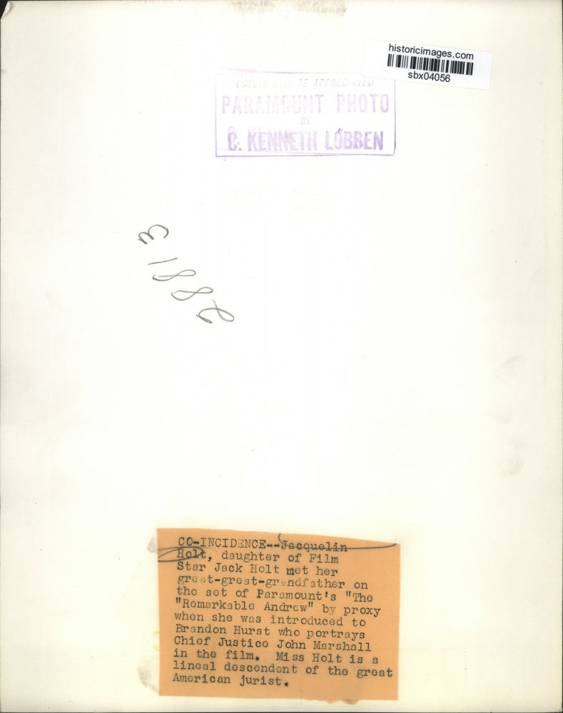 Press Photo Jacquelin Holt met her grandfather on s et of The Remarkable Andrew