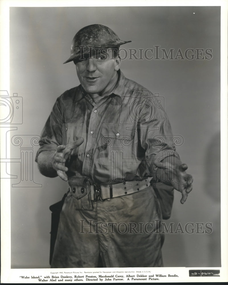1942 Press Photo William Bendix as Pvt. Aloysius Wake Island - sbx04090