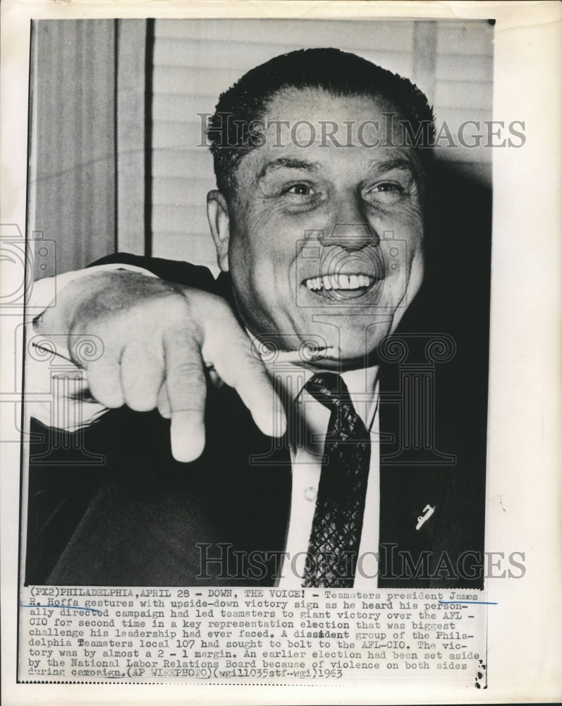 1963 Press Photo Teamsters President James R. Hoffa - sbx04234