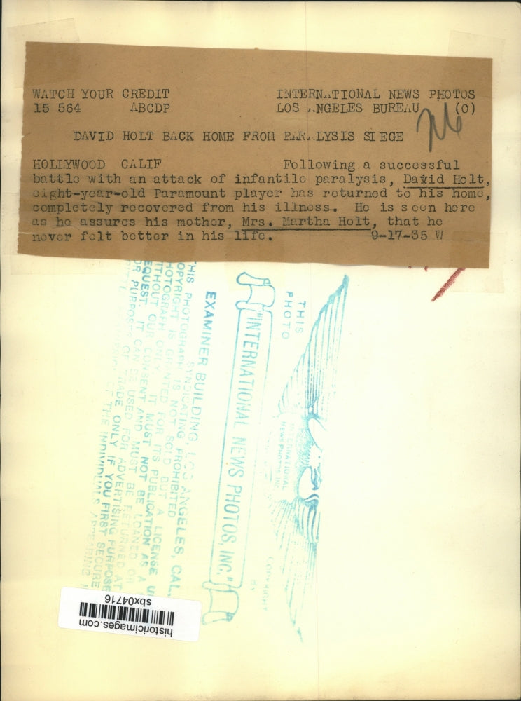 1935 Press Photo David Holt & Mrs. Martha Holt after recovering from illness