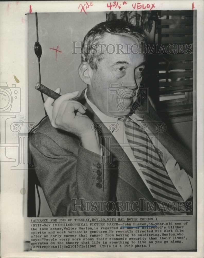 1959 Press Photo director John Huston, philosophical picture maker - sbx05788