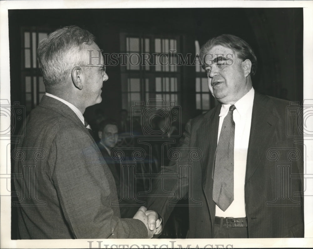 1940 Press Photo CIO leader John Lewis meets with GOP leader Alfred Landon