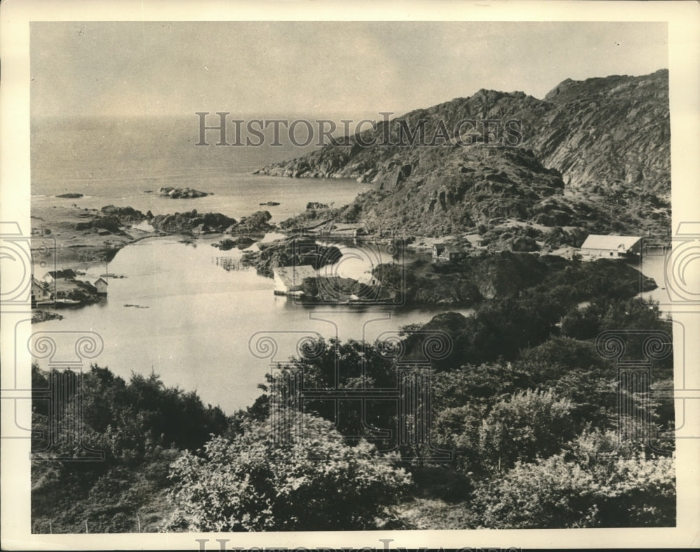 1940 Press Photo Entrance to the Jossingfjord where British cornered Nazi Ship