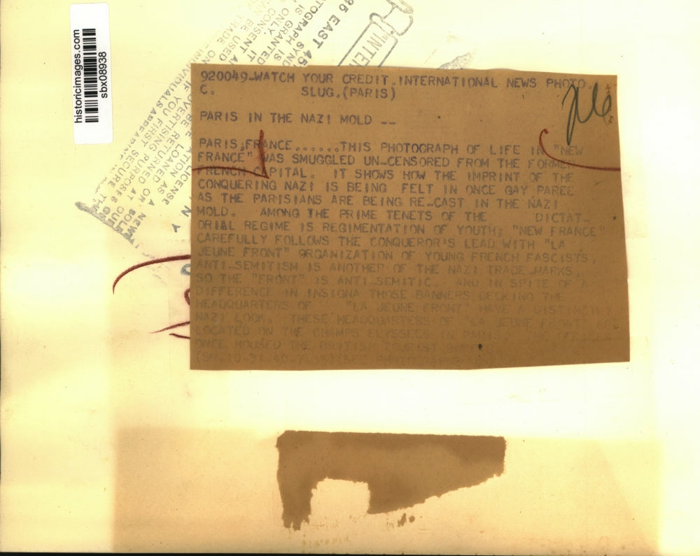 1940 Press Photo New France Follows Germany's Lead With "La Jeune Front"