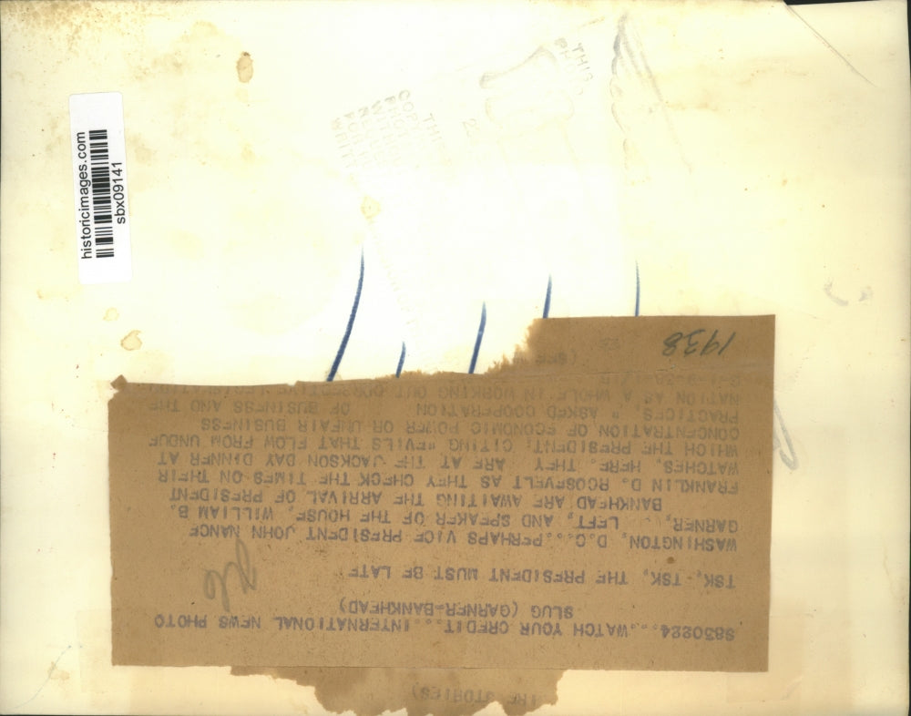 1938 Press Photo John Nance Garner & William Bankhead at Jackson Day Dinner