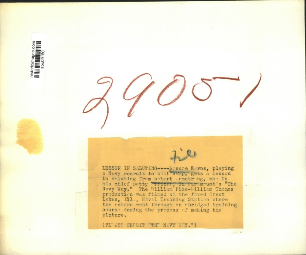 1944 Press Photo The Navy Way starrinf Roscoe Karns & Robert Armstrong