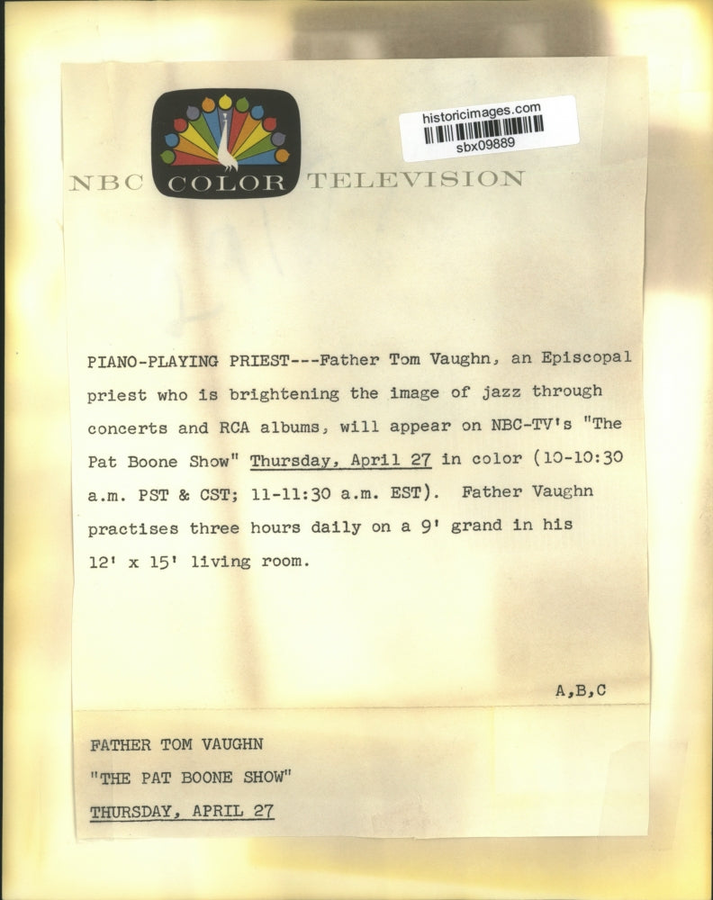 Press Photo Father Tom Vaughn Who Plays Jazz Through Concerts and RCA Albums