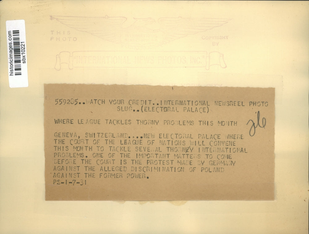 1931 Press Photo Court of the League of Nations at Geneva Switzerland