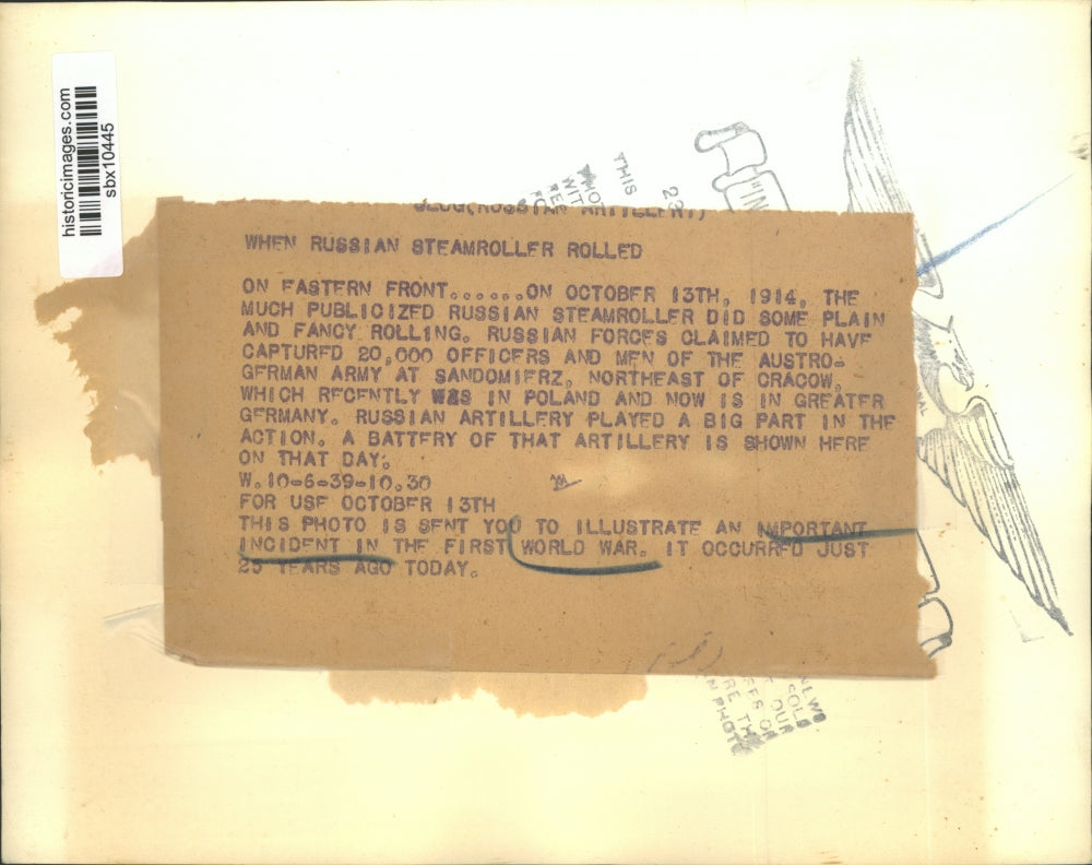 1939 Press Photo Russian Steamroller rolling on Eastern Front - sbx10445