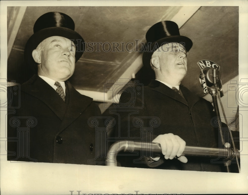 1938 Press Photo Pres. Franklin Roosevelt and Sec of War Harry Woodring