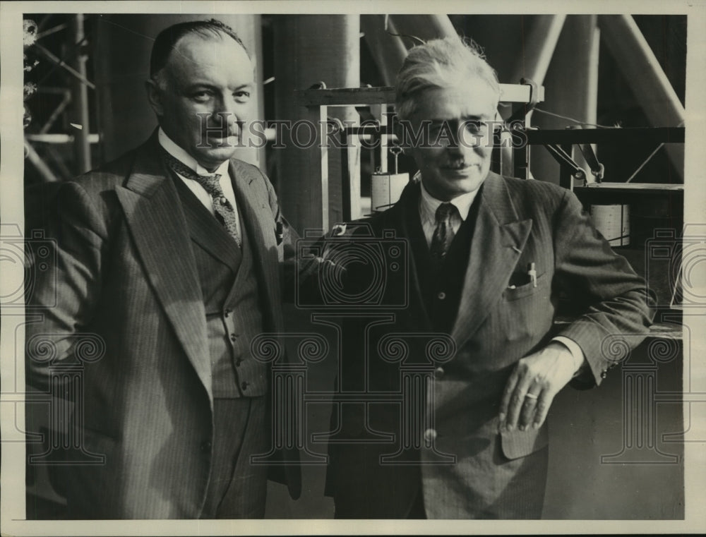 1931 Press Photo French Aviation Engineers M. Antoine Odier and M.Bessiere