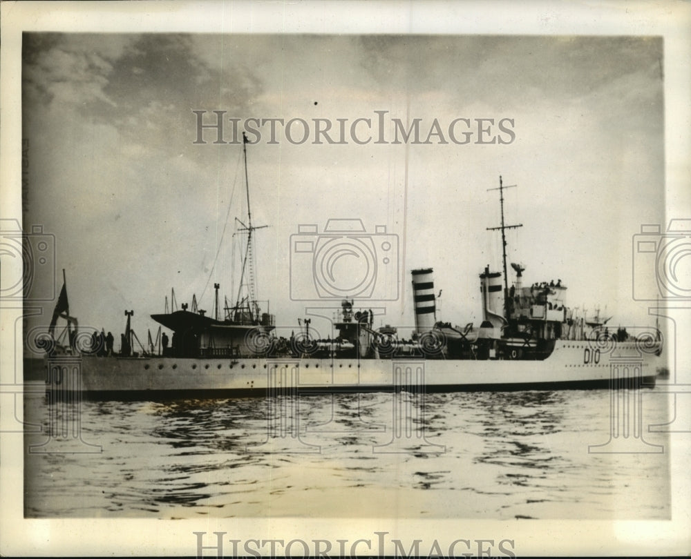 1940 Press Photo British Destroyer Intrepid Sighted German Freighter Altmark