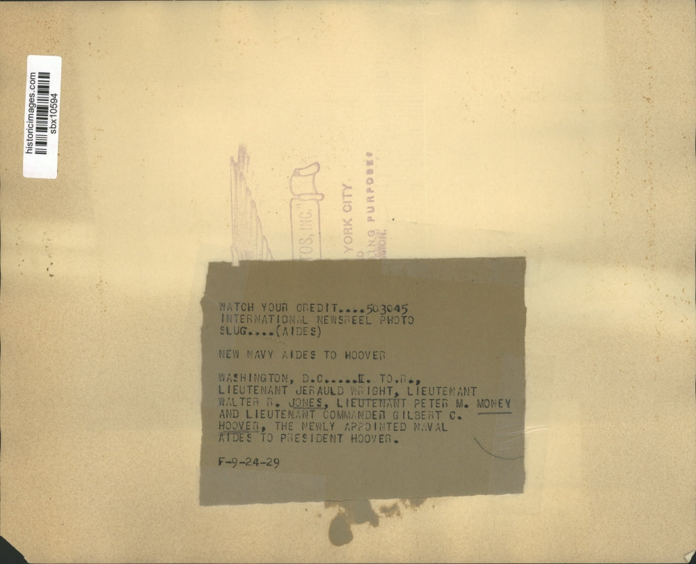 1929 Press Photo President Herbert Hoover's Newly Appointed Naval Aides