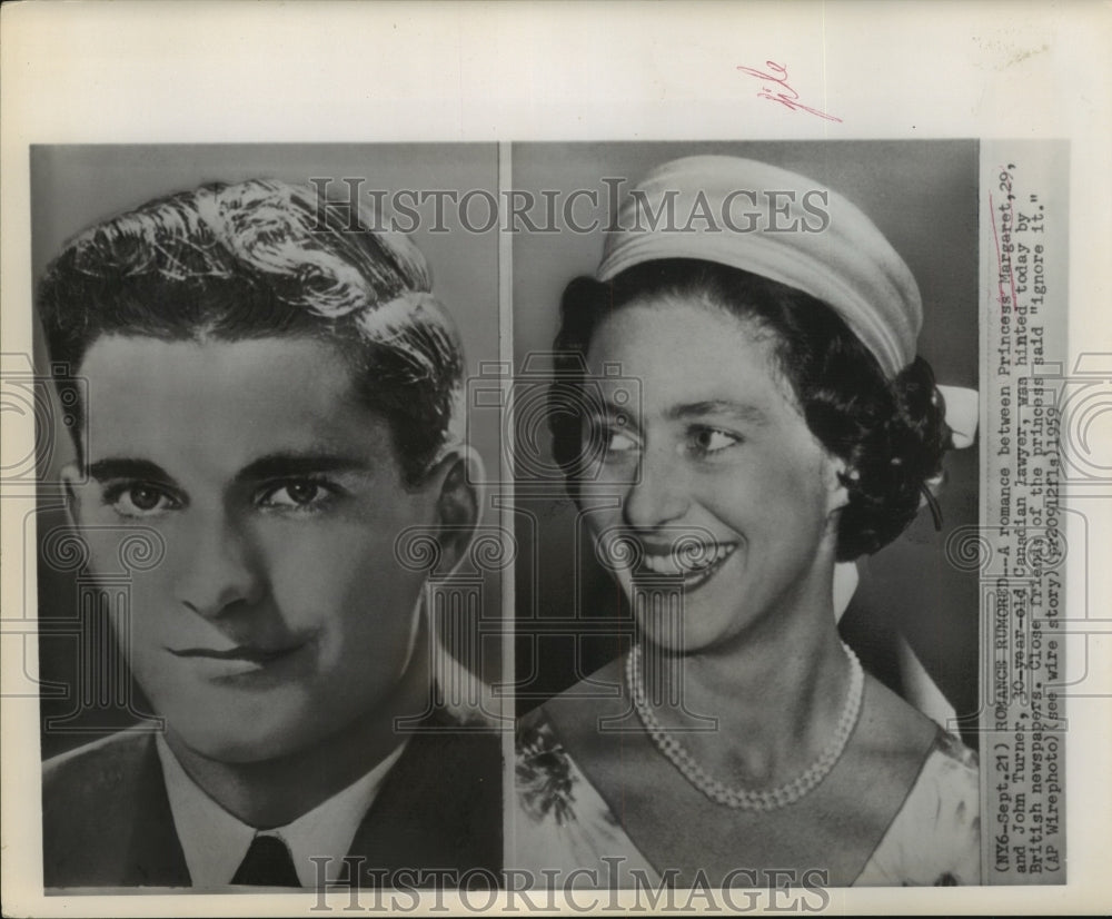 1959 Press Photo Princess Margaret and John Turner Romance Rumors - sbx10630