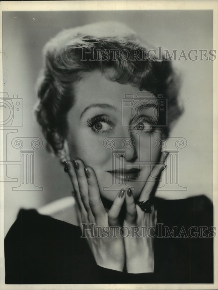 1958 Press Photo Celeste Holm Will be Interview By John Watson On Hearst Wire