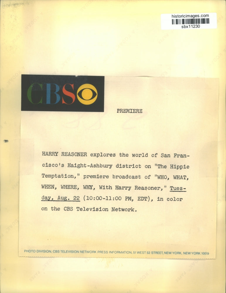 Press Photo Harry Reasoner in The Hipper Temptation on CBS Television Network