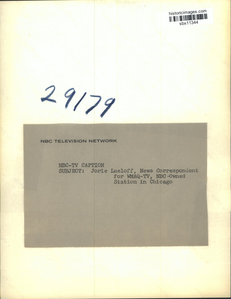 Press Photo Jorie Lueloff News Correspondent for WMAQ-TV, NBC-owned Station