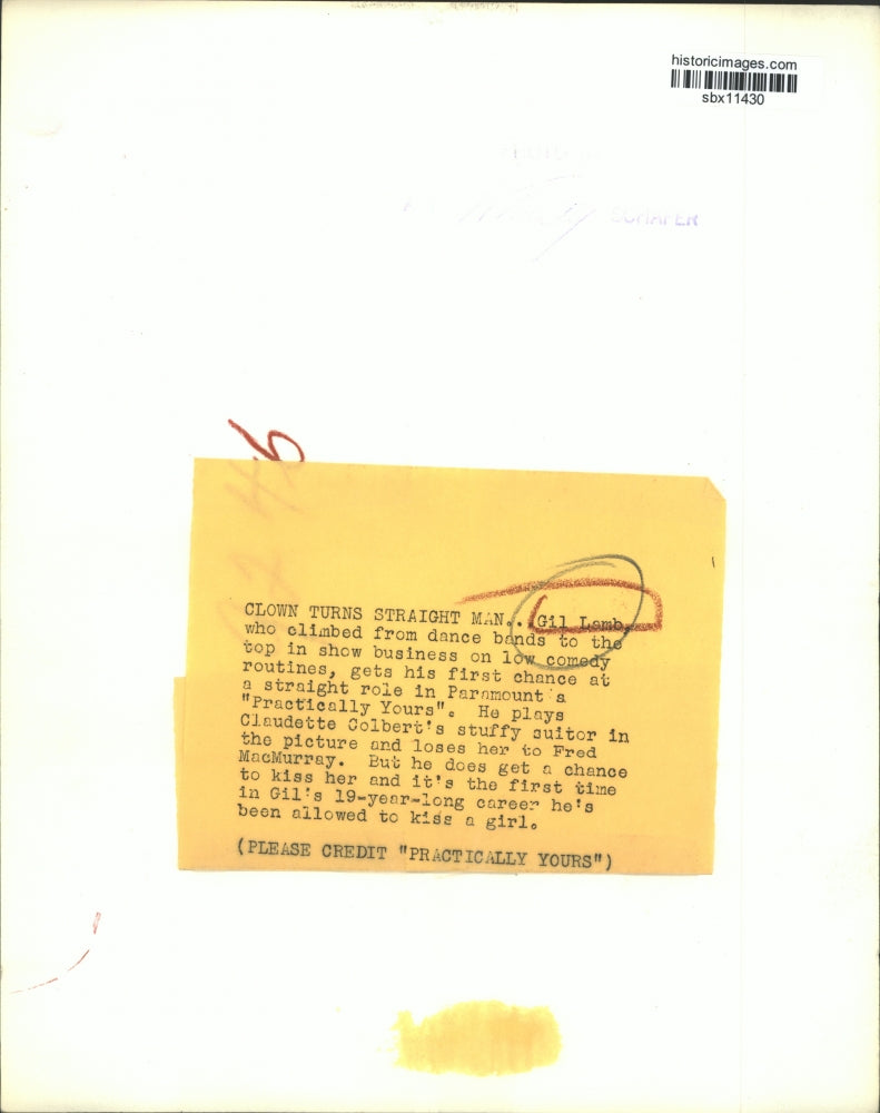 1944 Press Photo Gill Lamb in Pratically Yours from Paramount - sbx11430