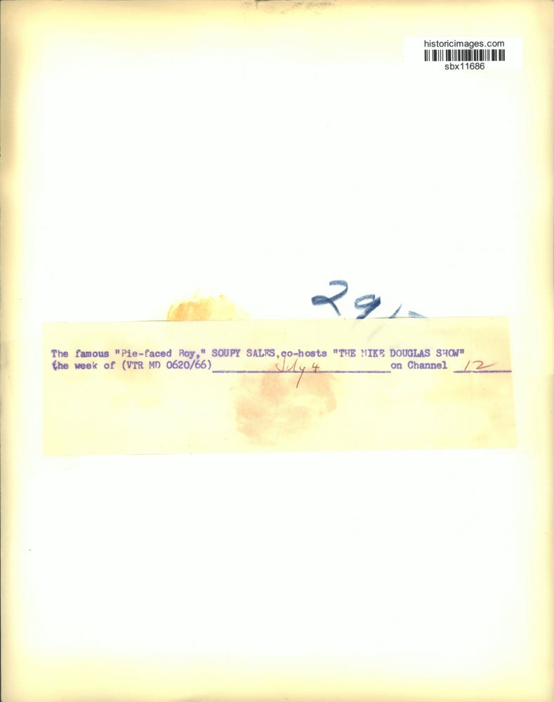 Press Photo Famous Pie Faced Roy Soupy Sales Co-Hosts The Mike Douglas Show