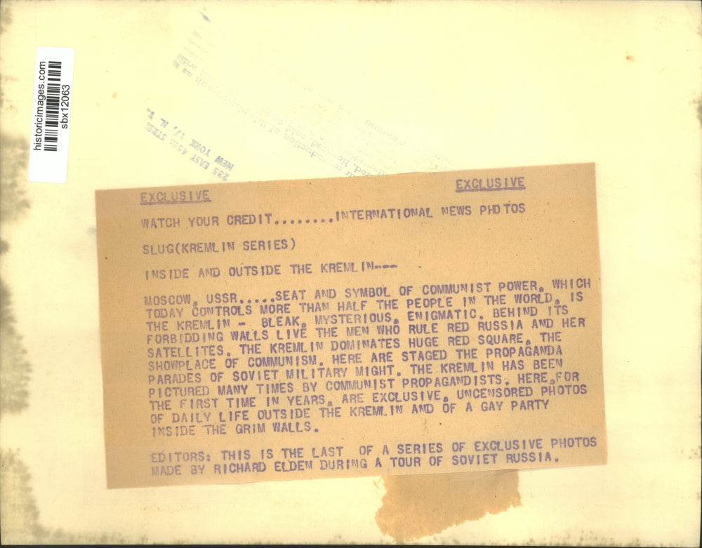 1954 Press Photo The Kremlin on Red Square Where the Men Who Rule Russia Live