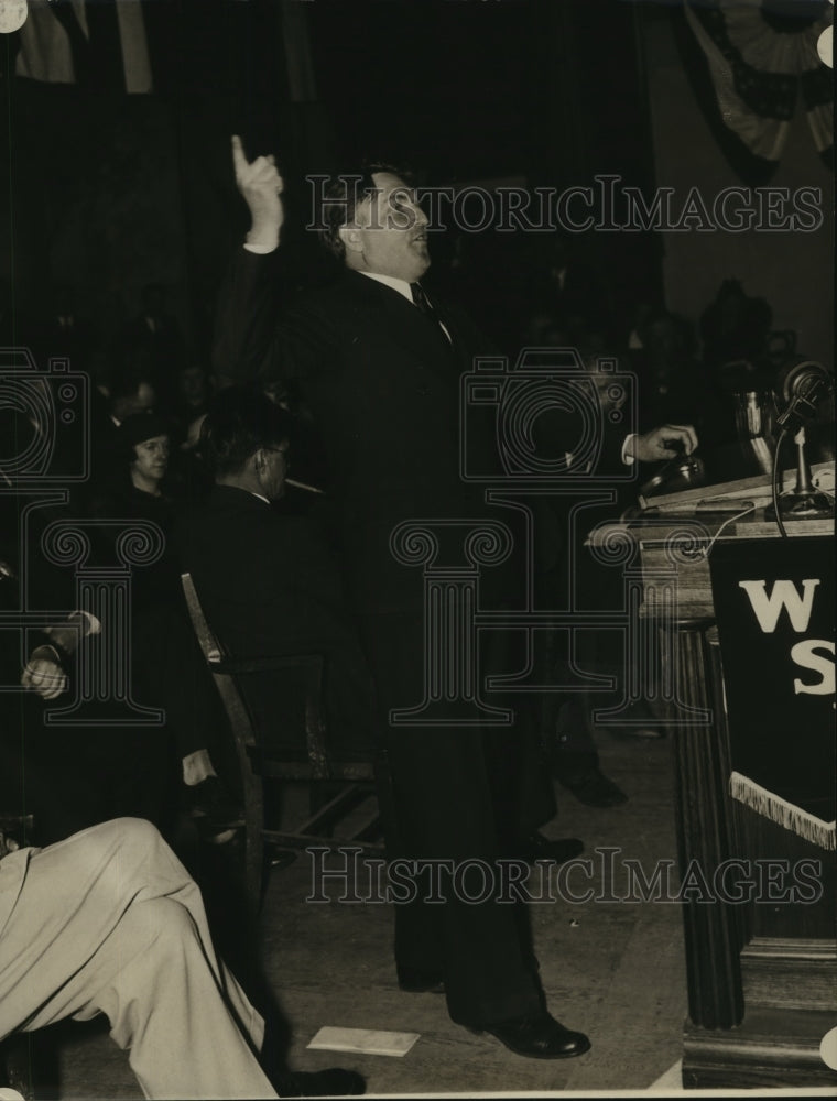1936 Press Photo Rev.Gerald Smith speak at the Grass Root Convention at Macon Ga