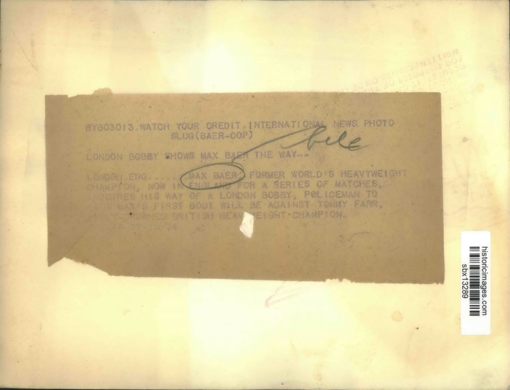 Press Photo Max Baer Former World's Heavyweight Champ in England for Matches