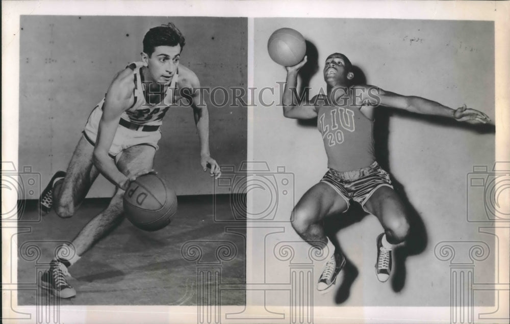 1948 Press Photo Basketball Players Sammy Vukovich and Leroy Smith - sbx13839