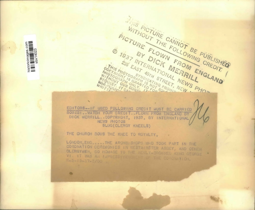 1937 Press Photo Archbishops at Westminster Abbey for Coronation Ceremonies