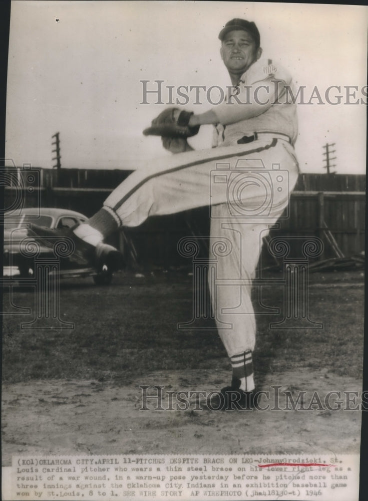 1946 Press Photo St Louis Cardinals Pitcher Johnny Rodzioki - sbx14246